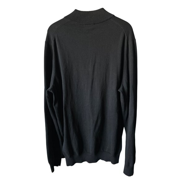 NWT Jos. A Bank Black Merino Wool Sweater 1/4-Zip Tailored Fit Size 2XLT - Picture 3 of 4